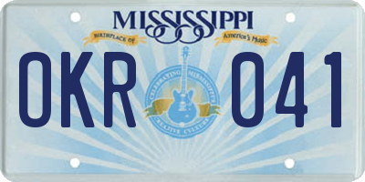 MS license plate OKR041