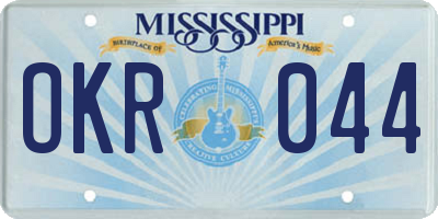 MS license plate OKR044