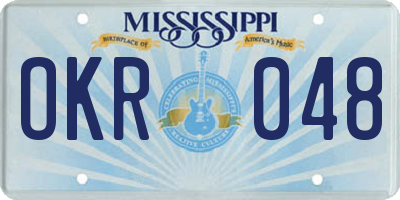 MS license plate OKR048