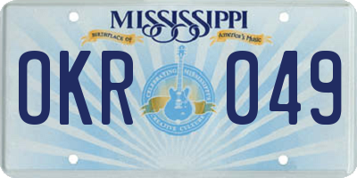 MS license plate OKR049