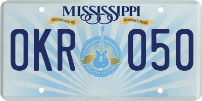 MS license plate OKR050