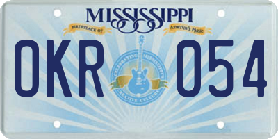 MS license plate OKR054
