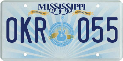 MS license plate OKR055