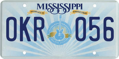 MS license plate OKR056