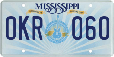 MS license plate OKR060