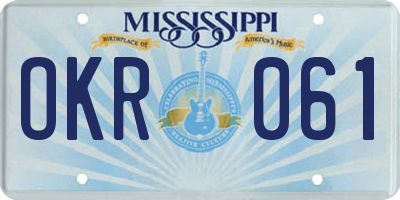 MS license plate OKR061