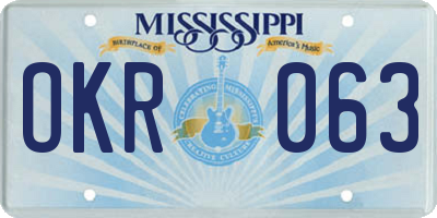 MS license plate OKR063