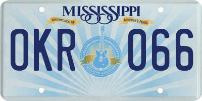 MS license plate OKR066