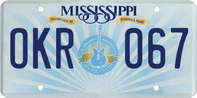 MS license plate OKR067
