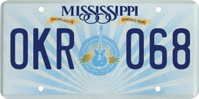 MS license plate OKR068