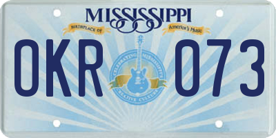 MS license plate OKR073