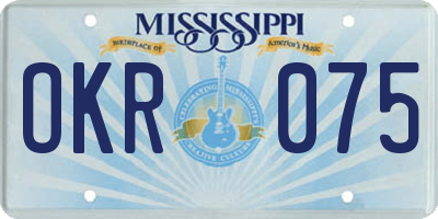 MS license plate OKR075