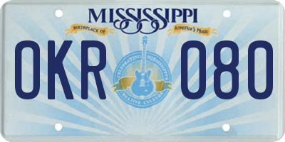 MS license plate OKR080
