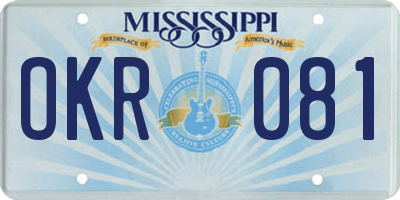 MS license plate OKR081