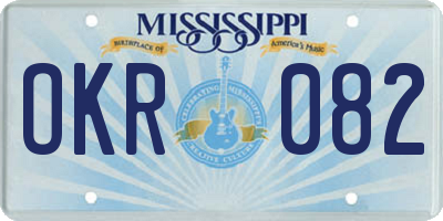 MS license plate OKR082
