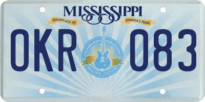 MS license plate OKR083