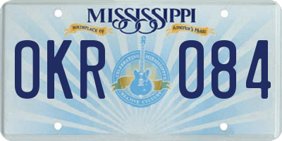 MS license plate OKR084