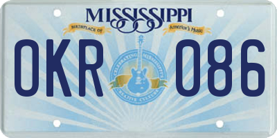 MS license plate OKR086