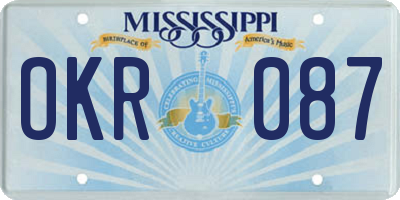MS license plate OKR087