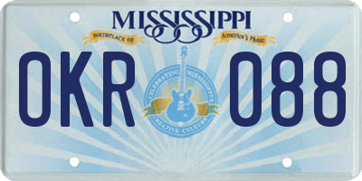 MS license plate OKR088