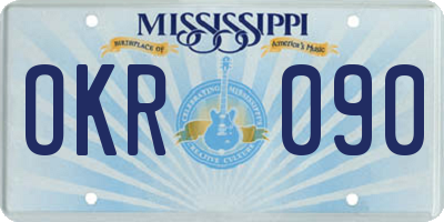 MS license plate OKR090
