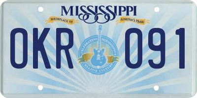 MS license plate OKR091