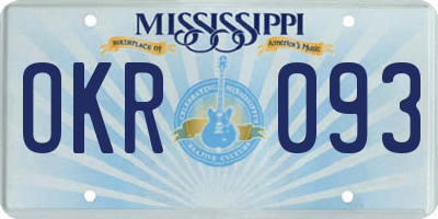 MS license plate OKR093