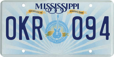 MS license plate OKR094
