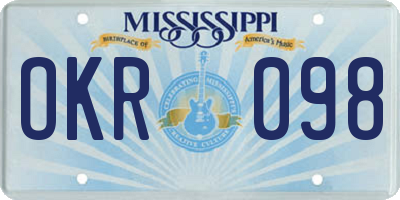 MS license plate OKR098