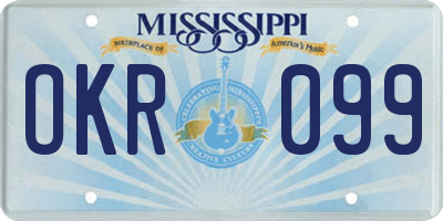 MS license plate OKR099