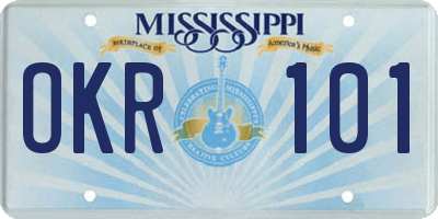 MS license plate OKR101