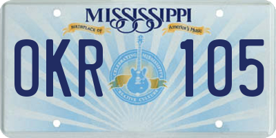 MS license plate OKR105
