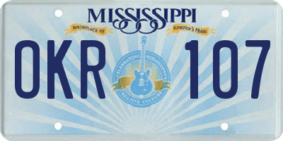 MS license plate OKR107