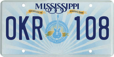 MS license plate OKR108