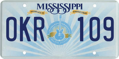 MS license plate OKR109
