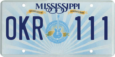 MS license plate OKR111
