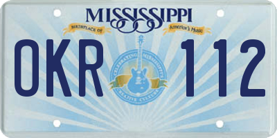 MS license plate OKR112