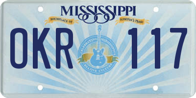 MS license plate OKR117