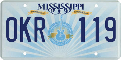 MS license plate OKR119