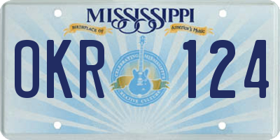 MS license plate OKR124