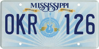 MS license plate OKR126