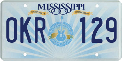 MS license plate OKR129