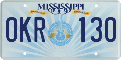 MS license plate OKR130