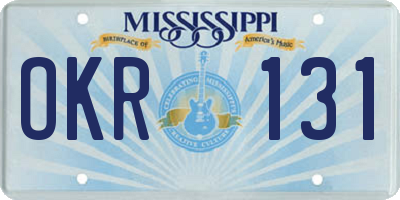 MS license plate OKR131