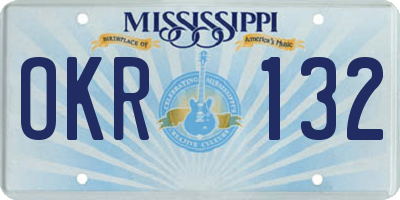 MS license plate OKR132
