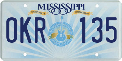 MS license plate OKR135