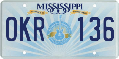 MS license plate OKR136
