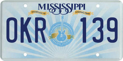 MS license plate OKR139