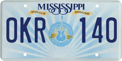 MS license plate OKR140