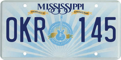MS license plate OKR145